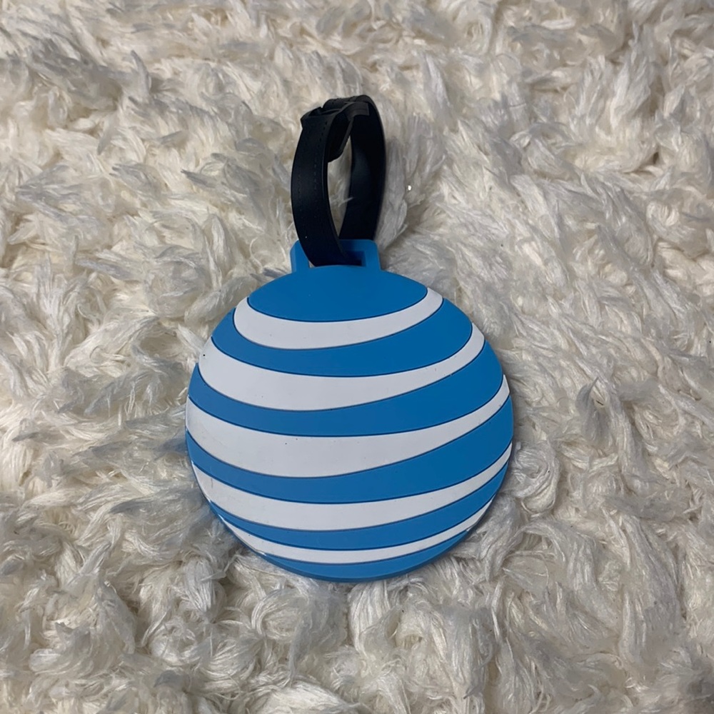 AT&T luggage tag / blue and white luggage tag for travel / globe